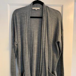 LOFT heather grey cardigan, size large